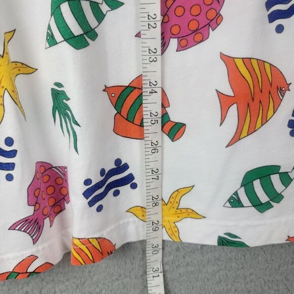 Picone Sport Polo Shirt Womens Large Tropical Fish Colorful 100% Cotton Collared - Picture 11 of 15